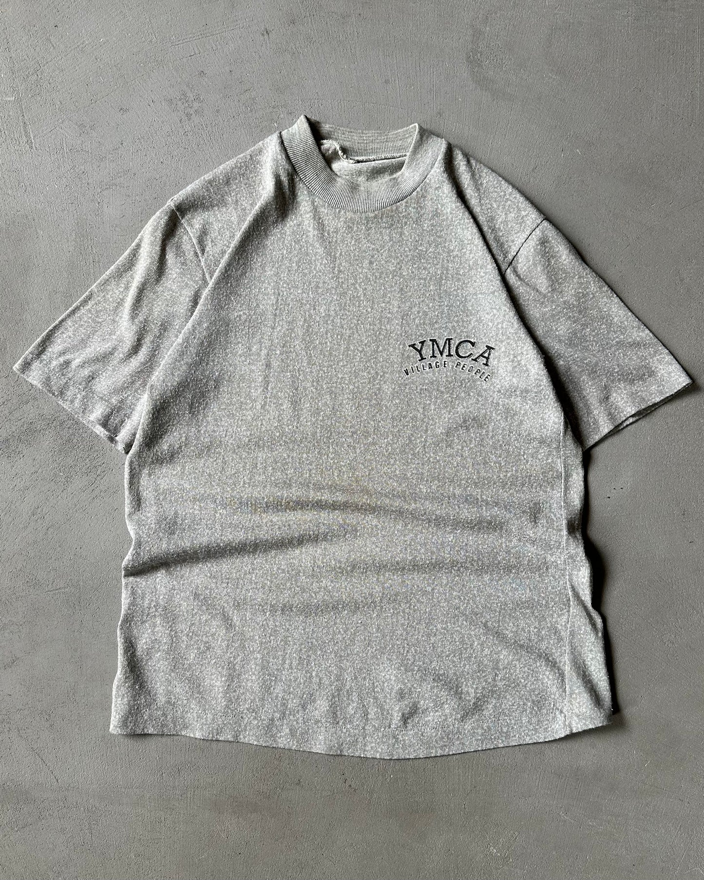 Années 1980 - T-shirt YMCA gris chiné - XS/S