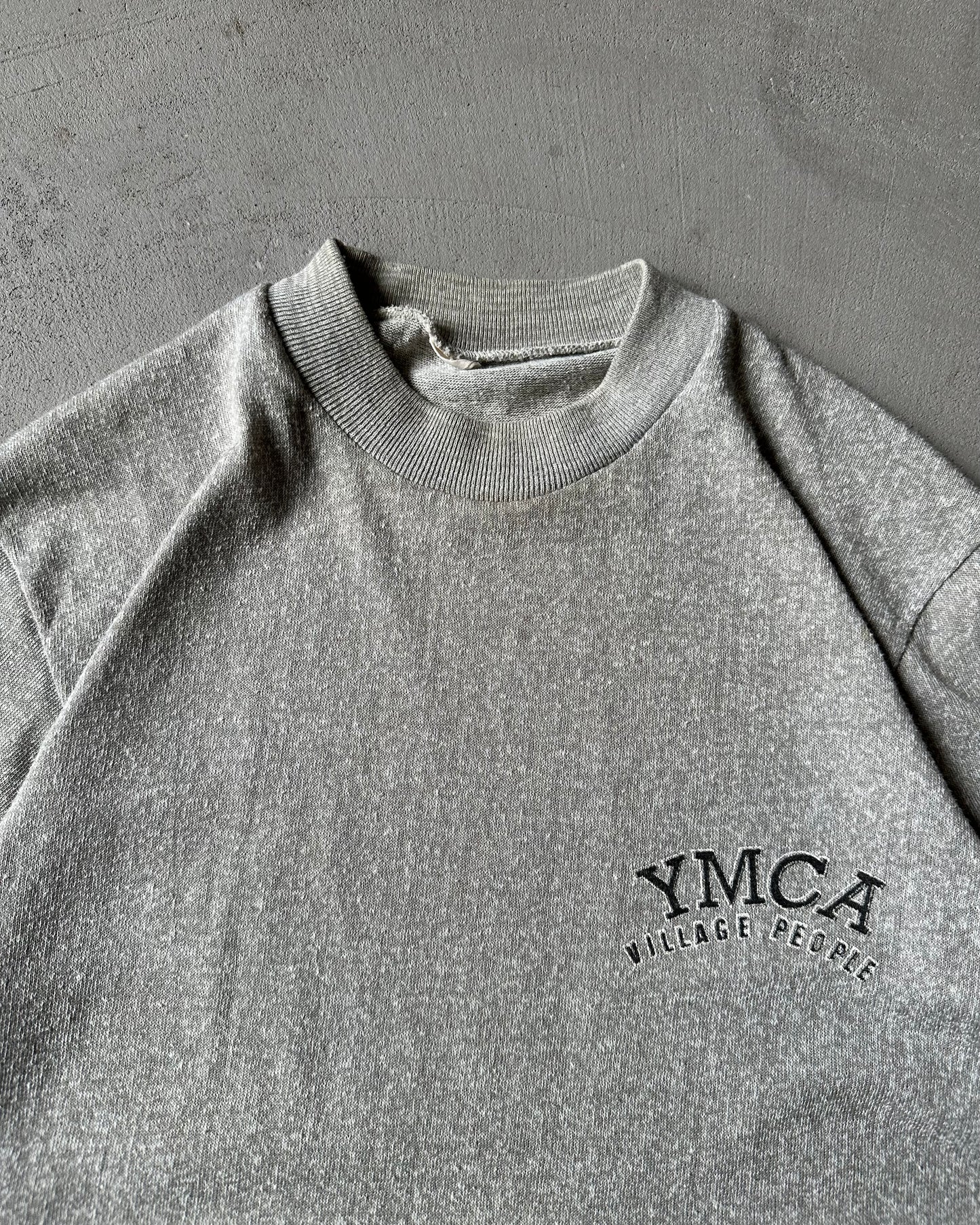 Années 1980 - T-shirt YMCA gris chiné - XS/S