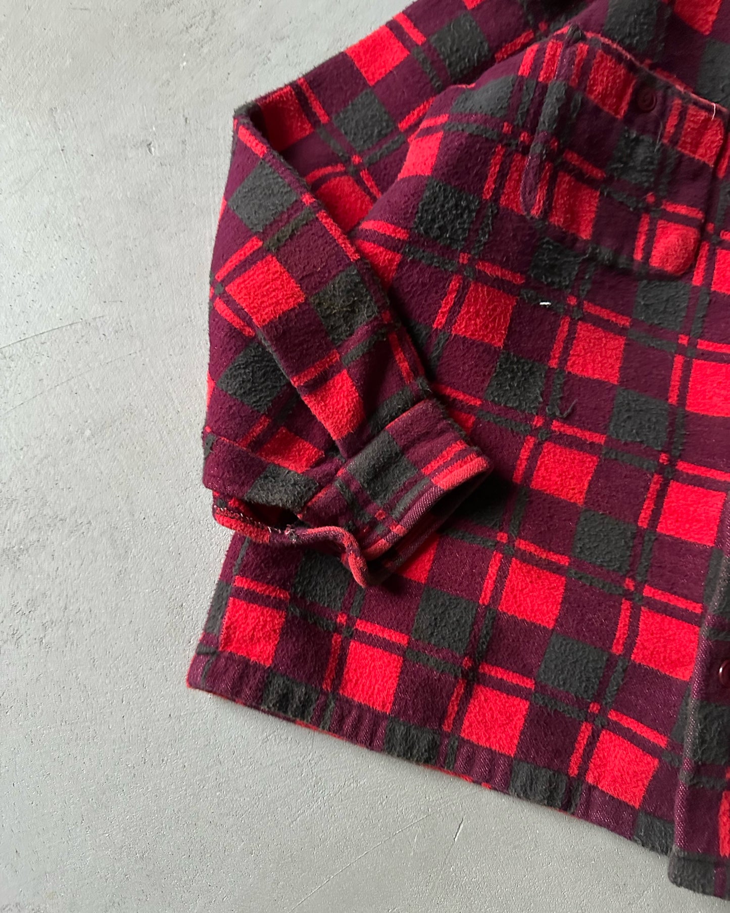 1970s - Red Champion Plaid Flannel - S