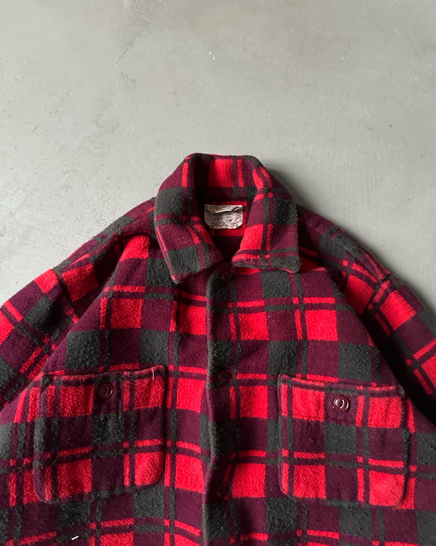 1970s - Red Champion Plaid Flannel - S