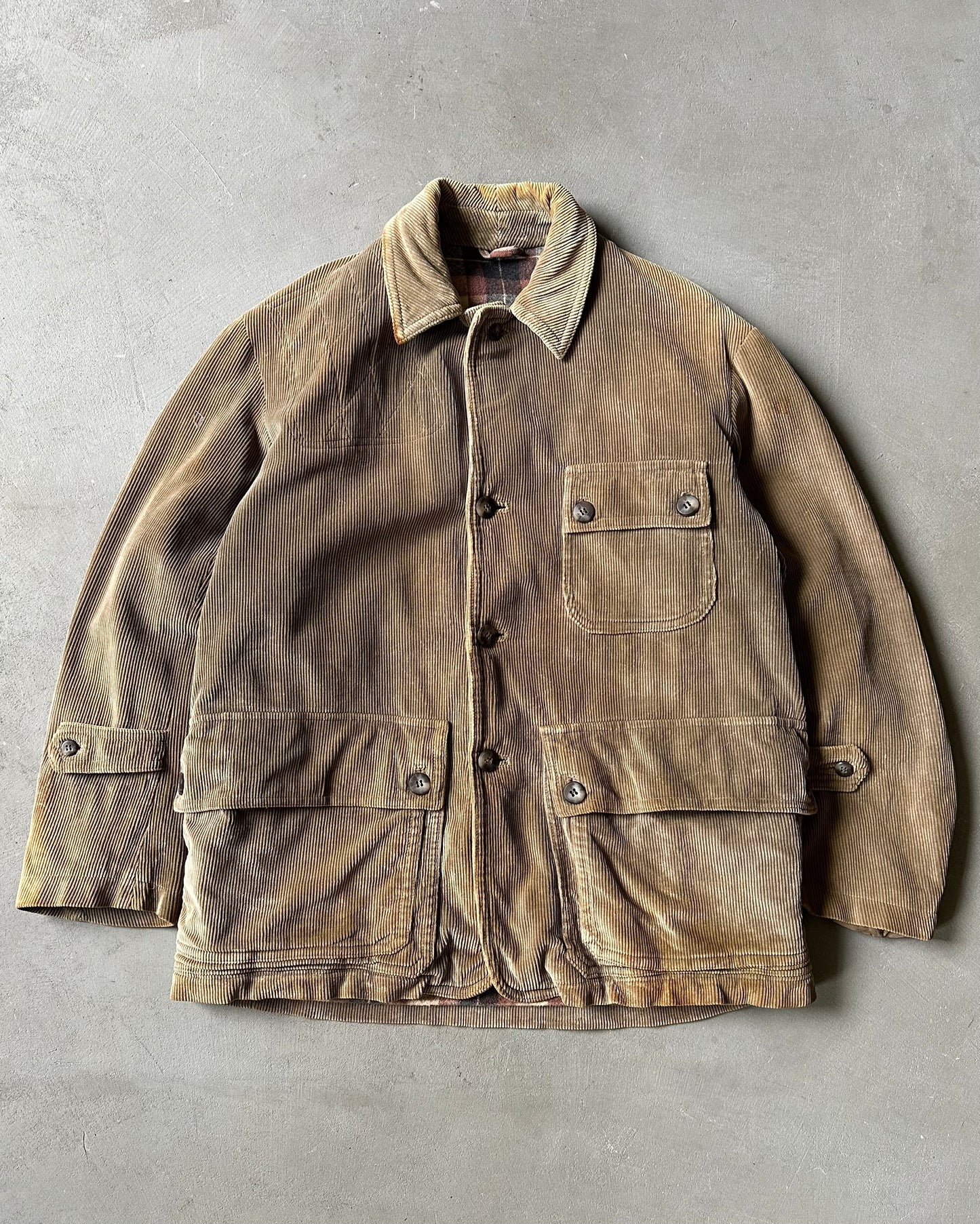 1970s - Distressed Corduroy Chore Jacket - M/L