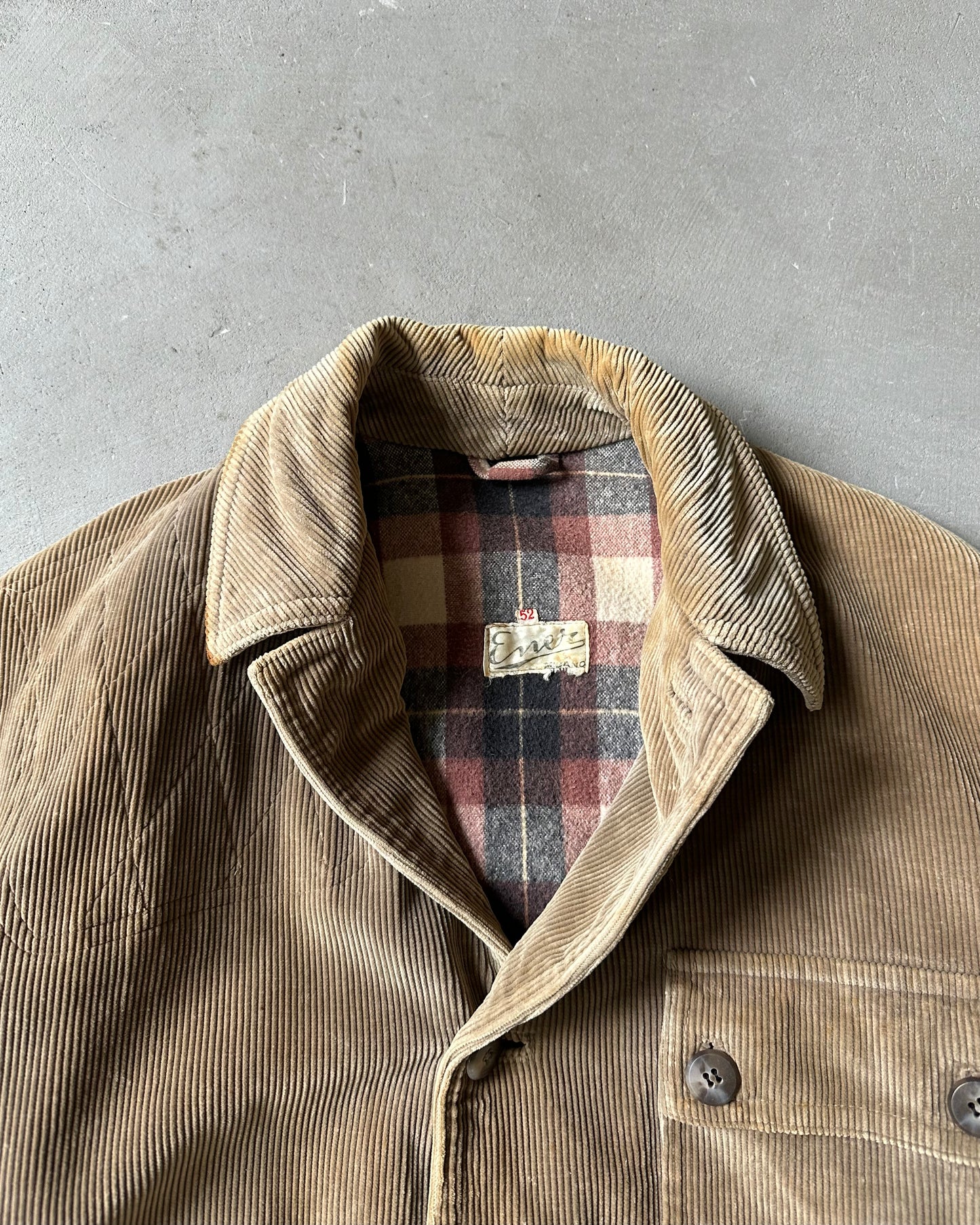1970s - Distressed Corduroy Chore Jacket - M/L