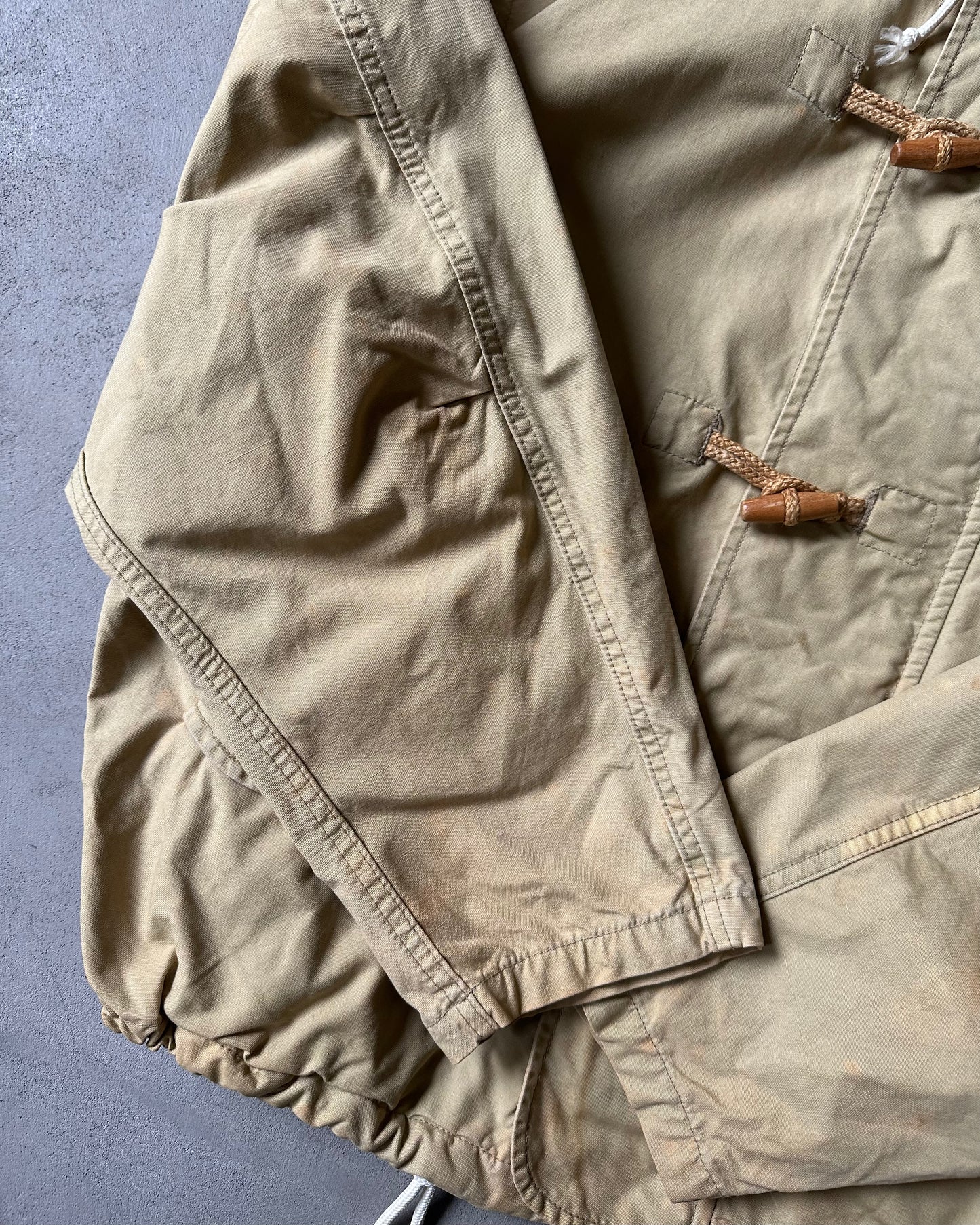 Années 90 - Veste à capuche kaki avec brandebourgs - T.M.