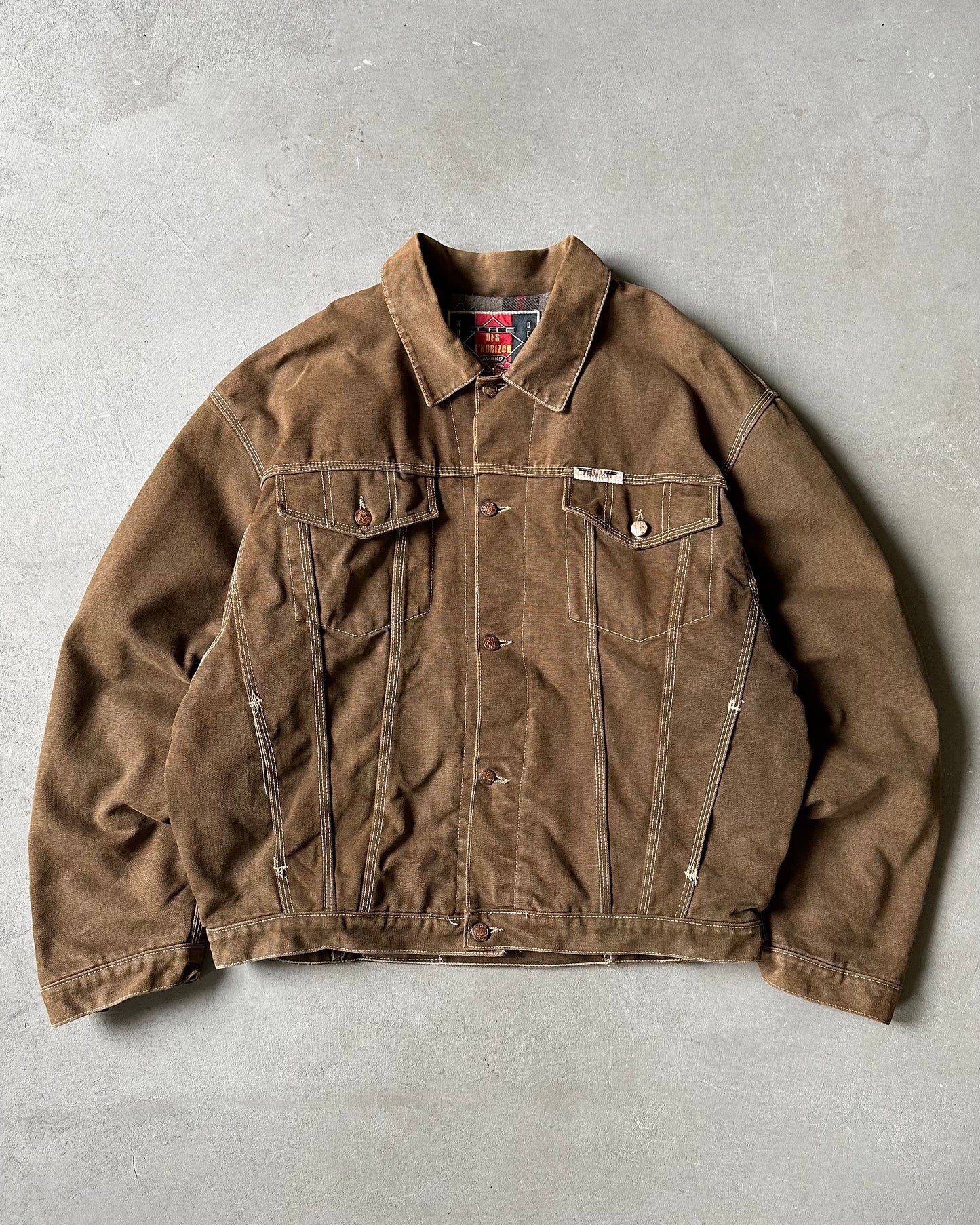 Années 90 - Veste Trucker en toile marron - XL