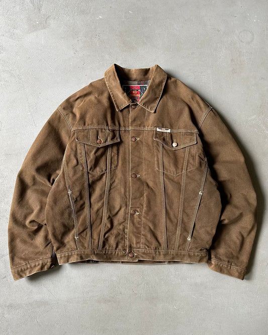 Années 90 - Veste Trucker en toile marron - XL