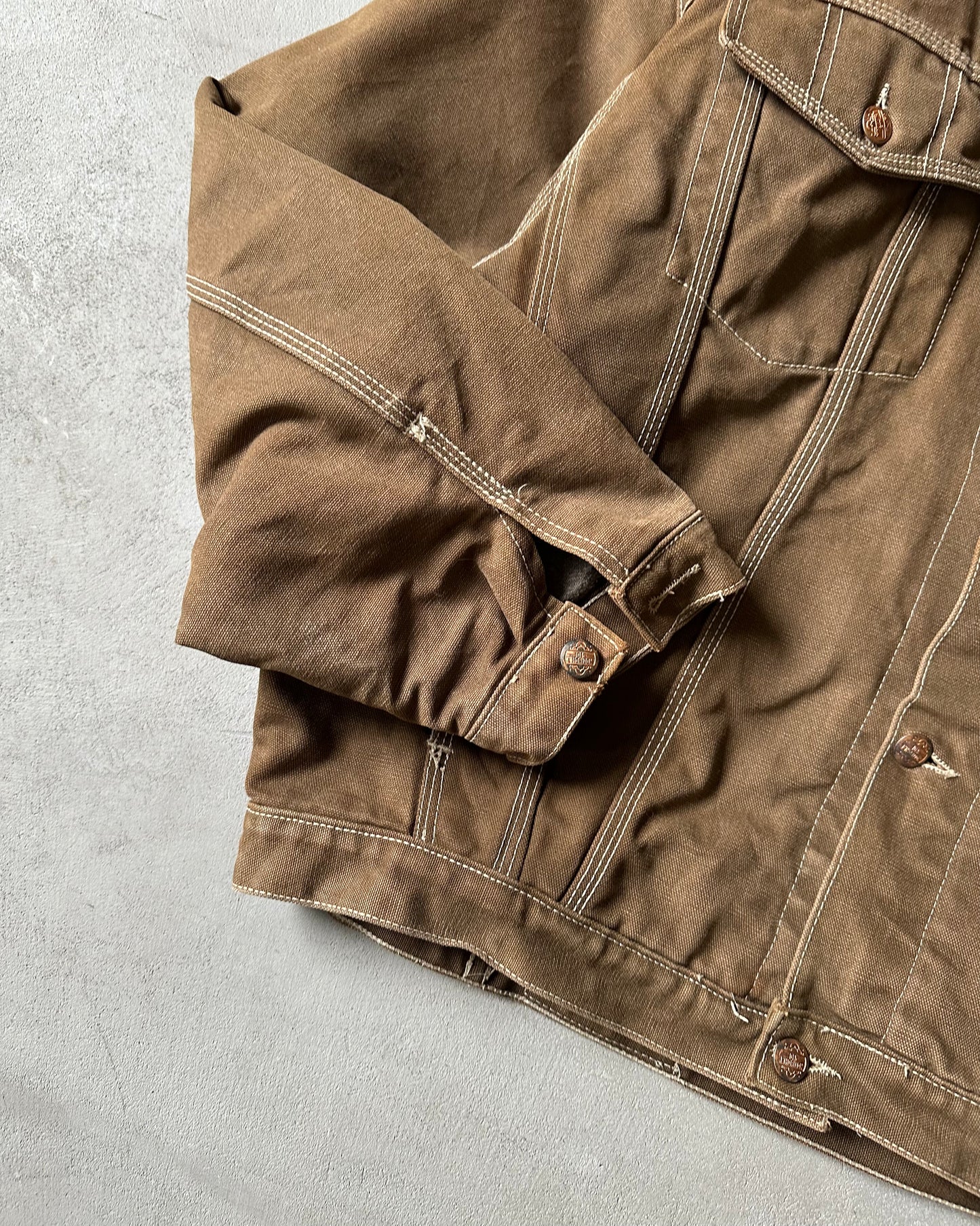 Années 90 - Veste Trucker en toile marron - XL