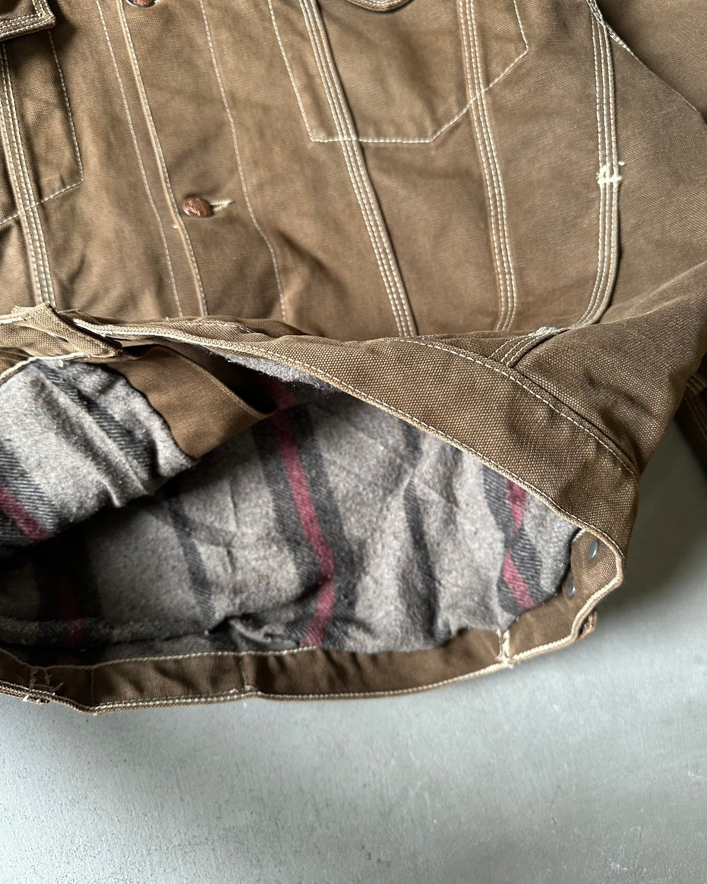 Années 90 - Veste Trucker en toile marron - XL