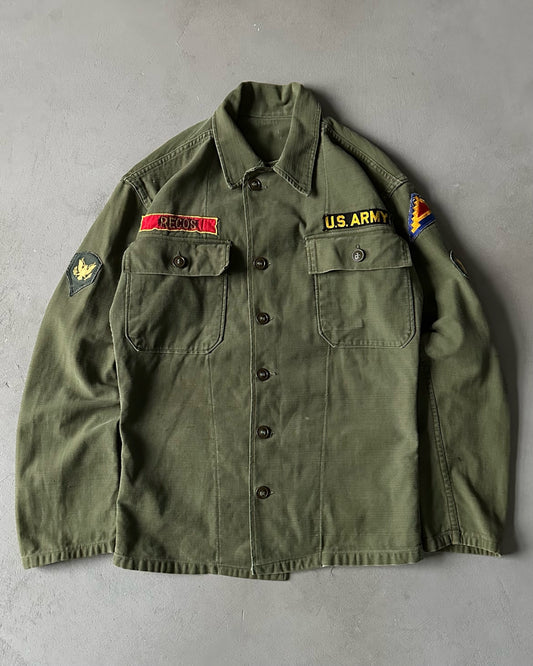 1970s - Green OG-107 Military Shirt - XS