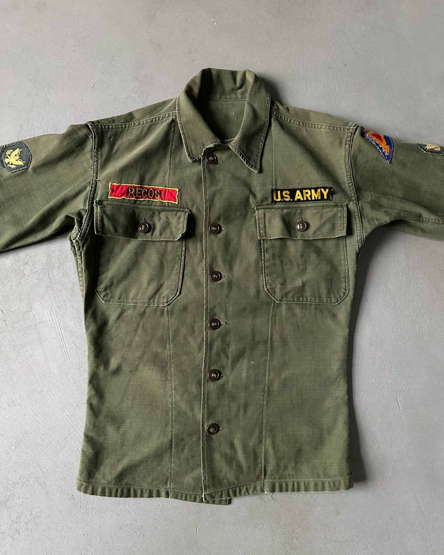 1970s - Green OG-107 Military Shirt - XS