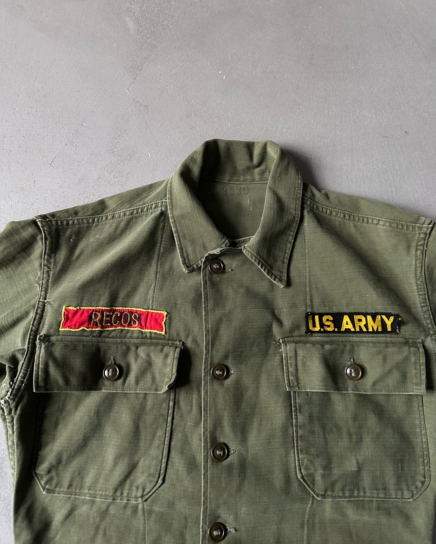 1970s - Green OG-107 Military Shirt - XS