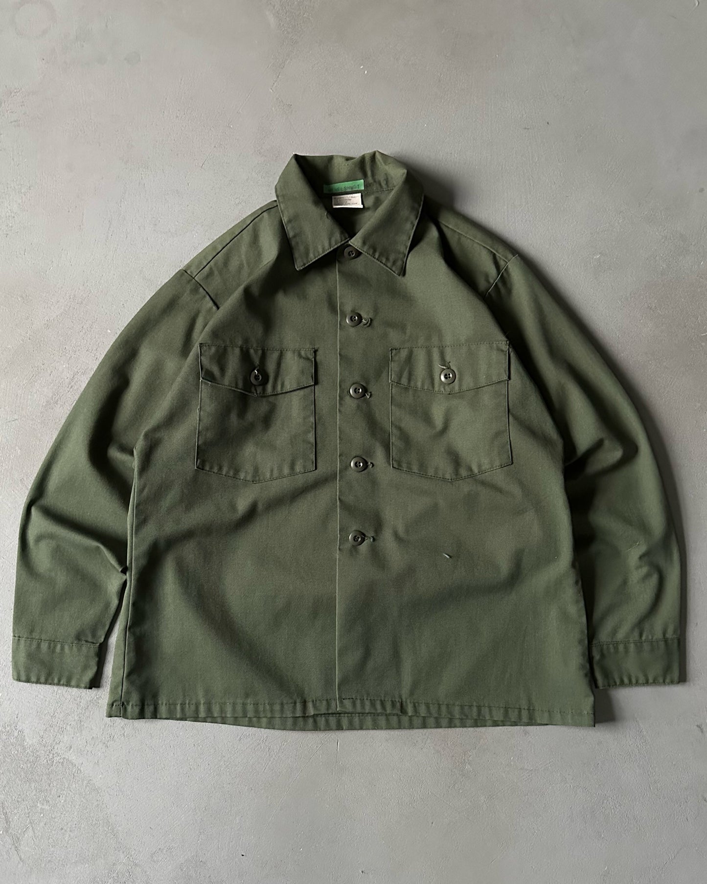 1980s - Green OG-507 Military Shirt - M