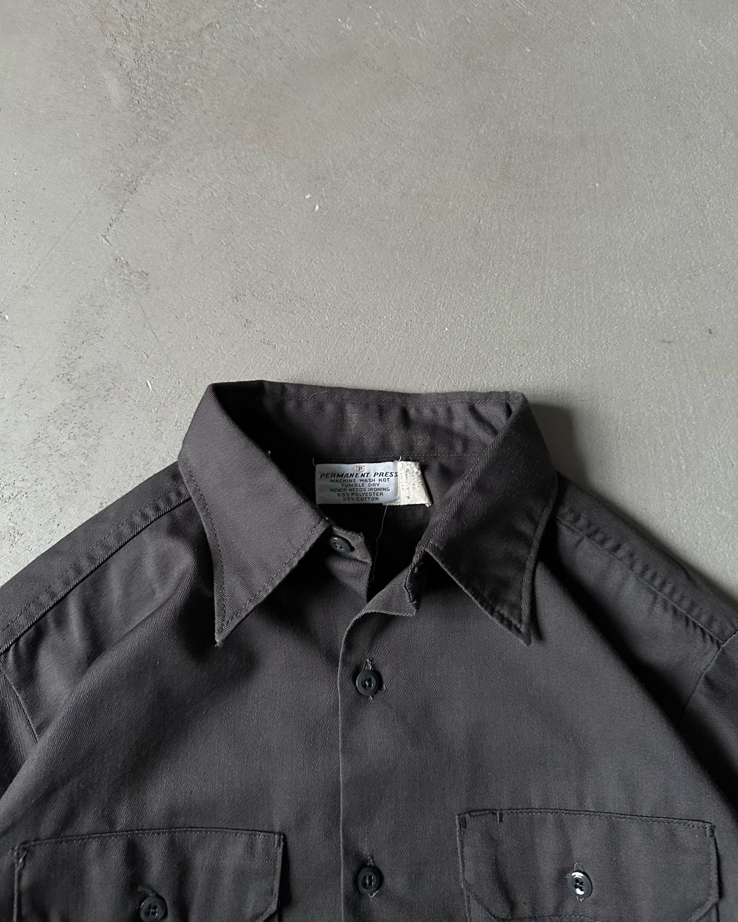 1980s - Charcoal Work Shirt - L