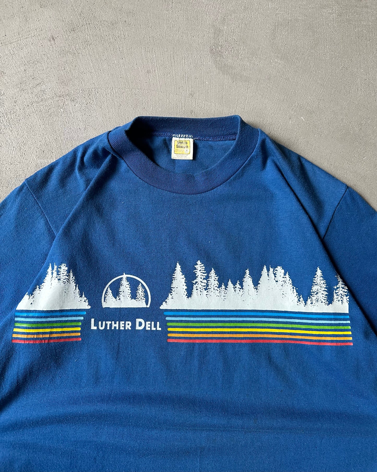 Années 1980 - T-shirt Luther Dell bleu - S
