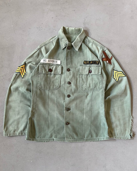 1970s - Distressed Green OG-107 Military Shirt - M