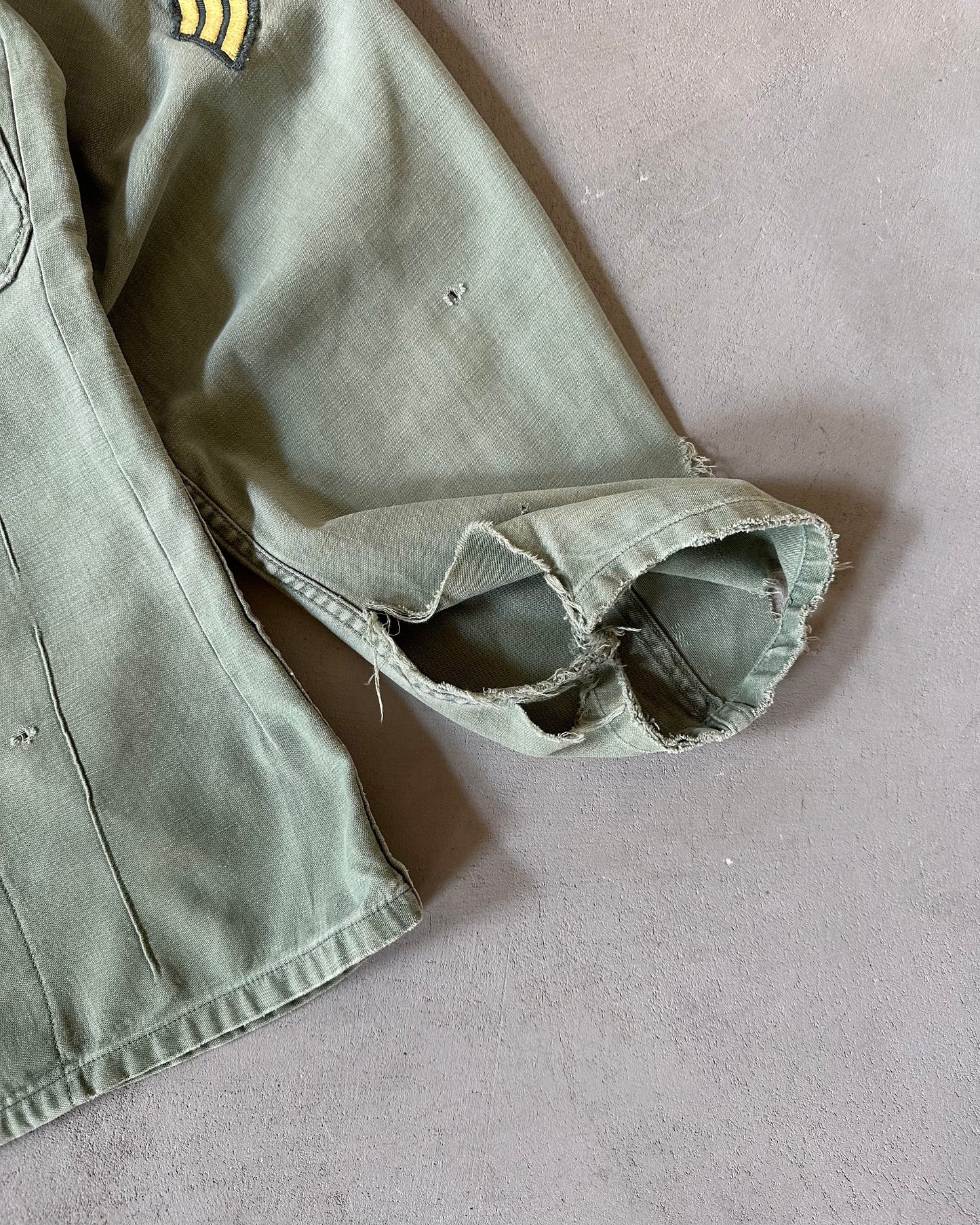 1970s - Distressed Green OG-107 Military Shirt - M