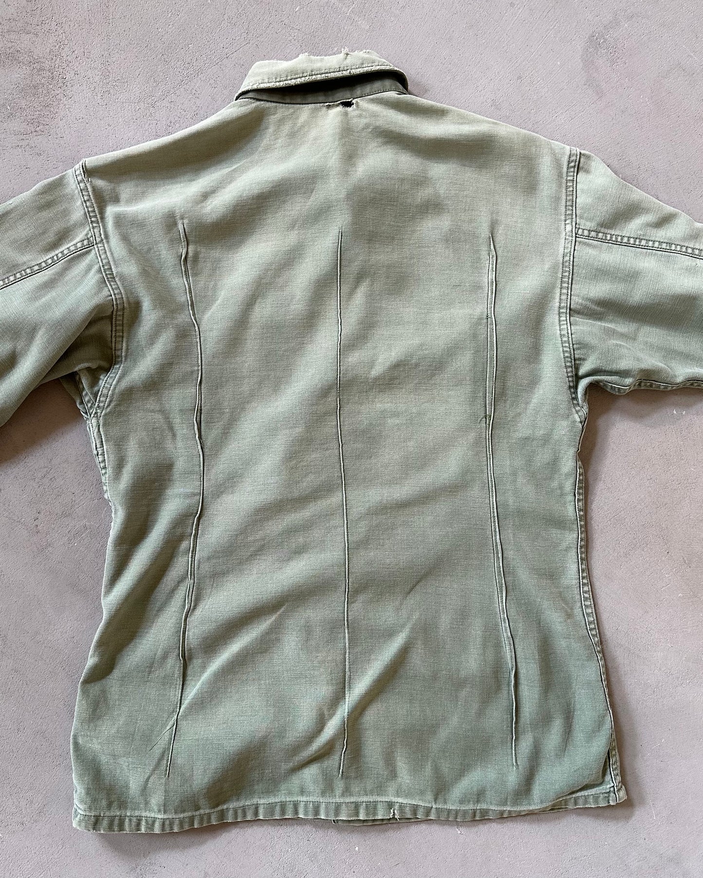 1970s - Distressed Green OG-107 Military Shirt - M