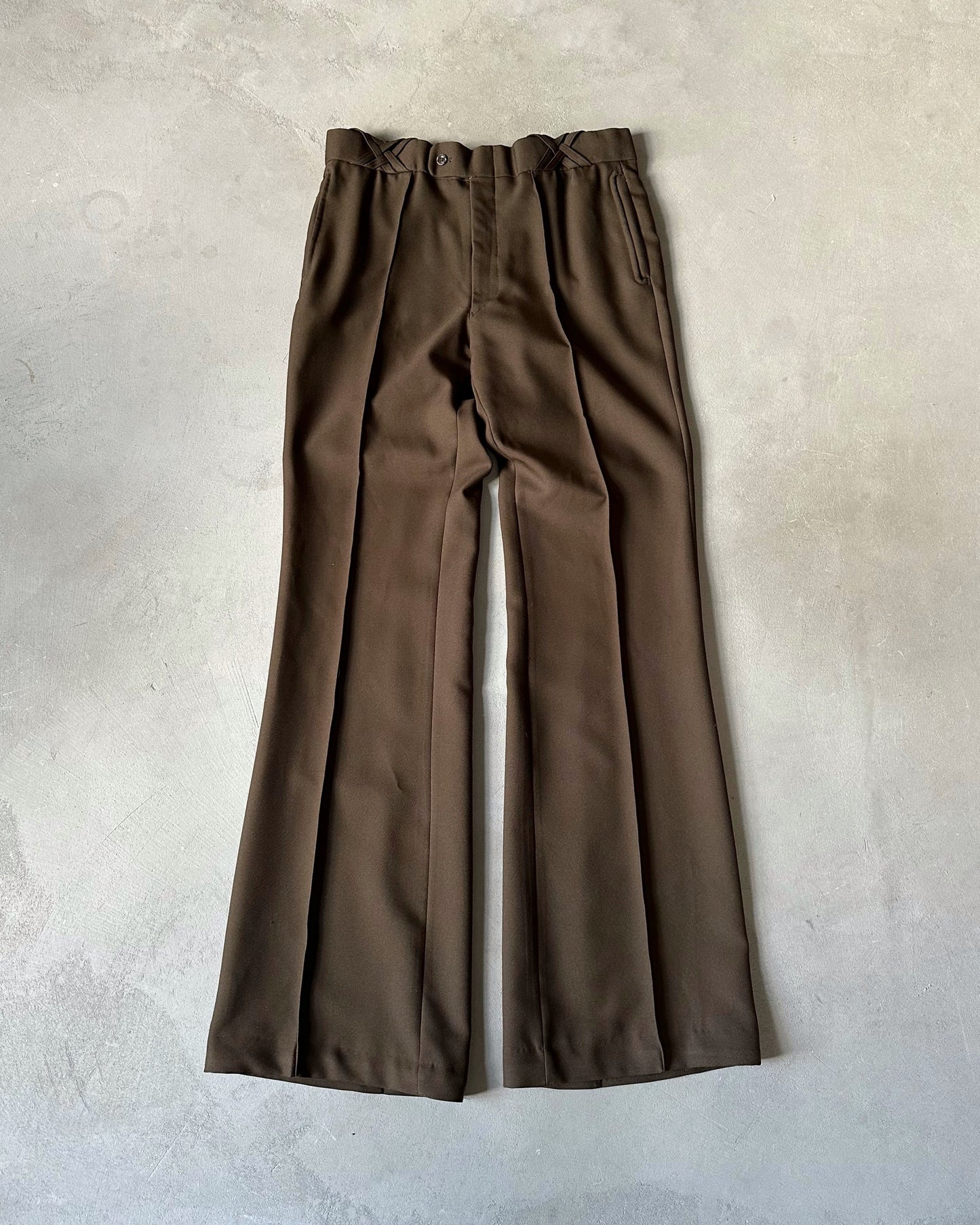 1970s - Brown Flare Trousers - 32x36