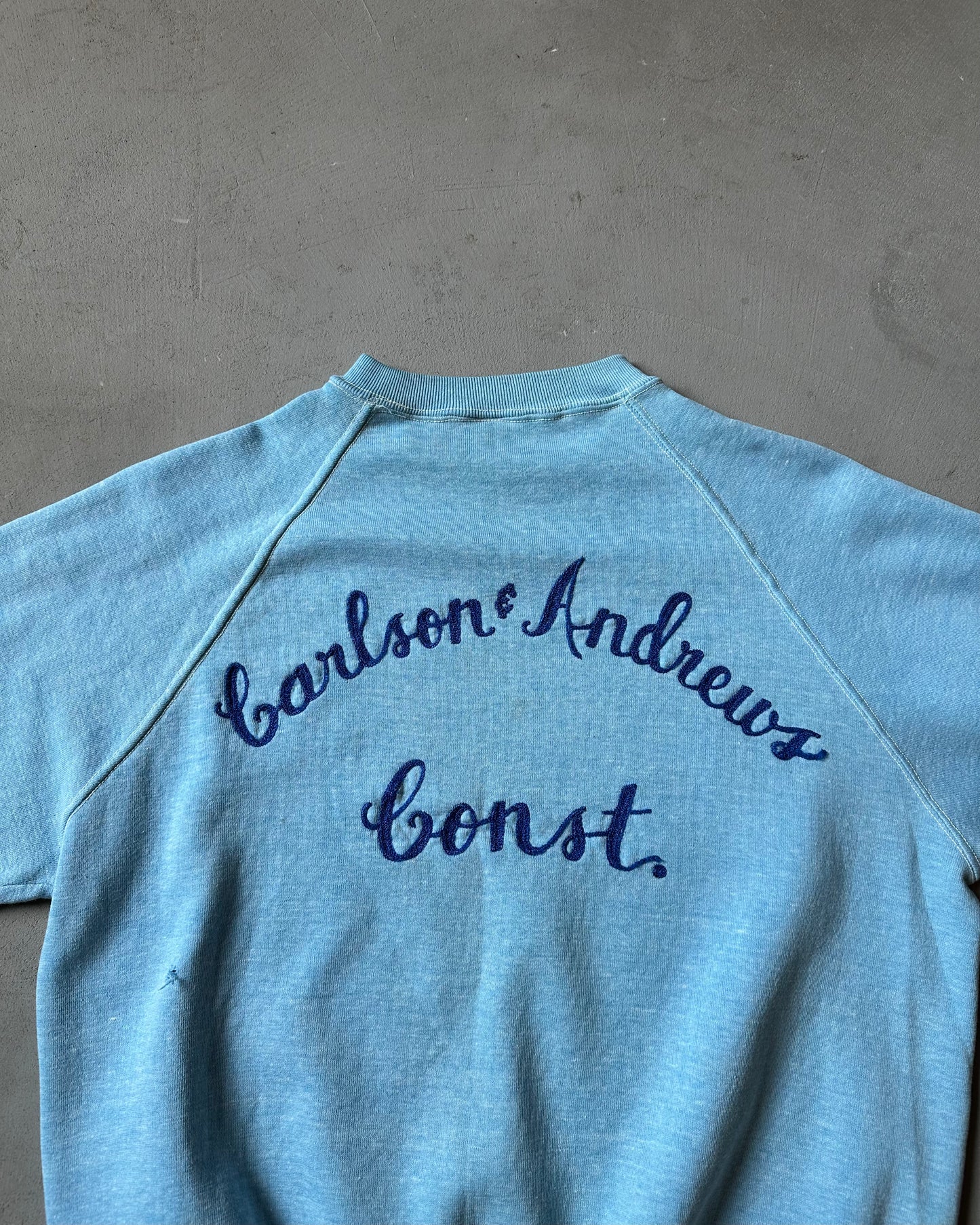 1970s - Light Blue Carlon & Andrews Chainstitch Crewneck - M