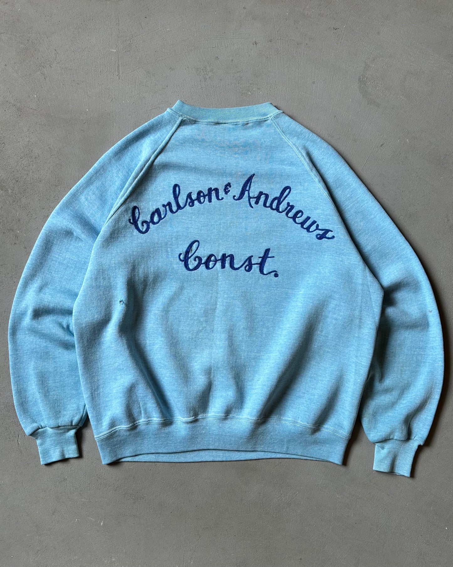 1970s - Light Blue Carlon & Andrews Chainstitch Crewneck - M