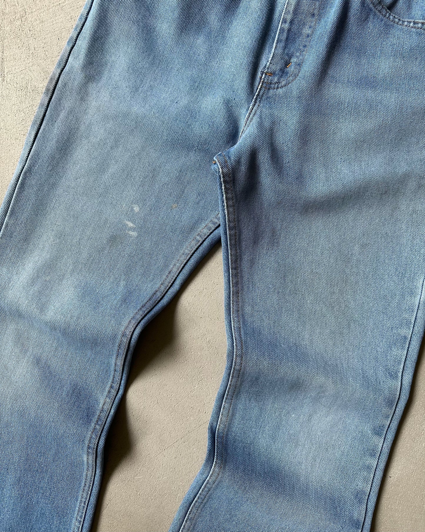 Années 80 - Jean bootcut uni délavé à poches plates - 32x30