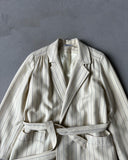 1970s - Cream/Navy Wool Light Women's Coat - (W)XS/S