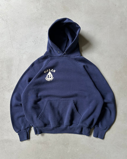 Années 70 - Sweat à capuche GILLS bleu marine - TP/P