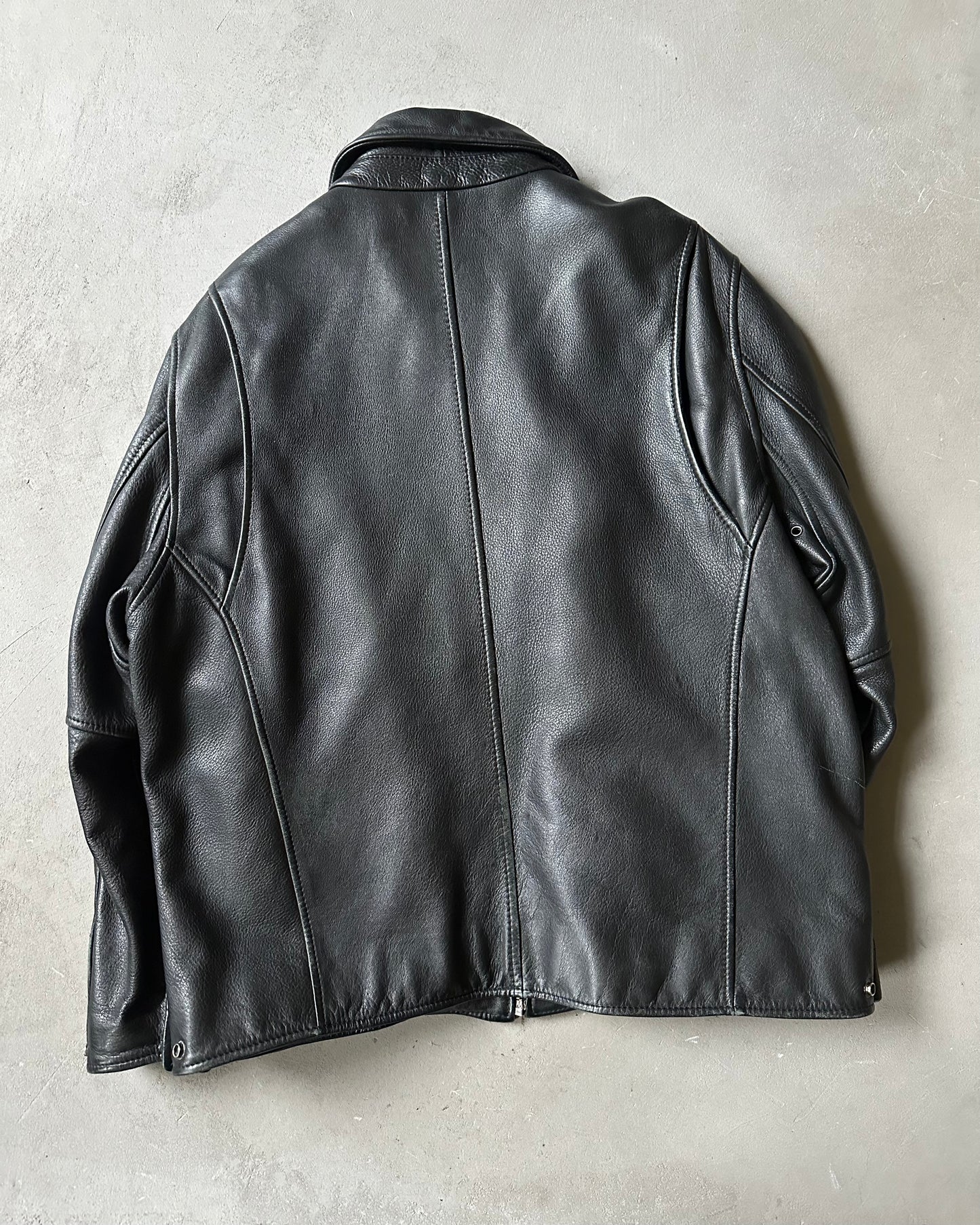 Années 2000 - Blouson en cuir noir - T. L