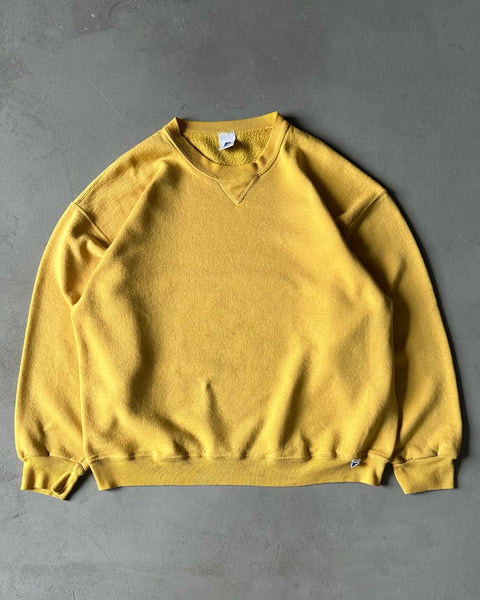 1990s - Yellow Russell Crewneck - XL