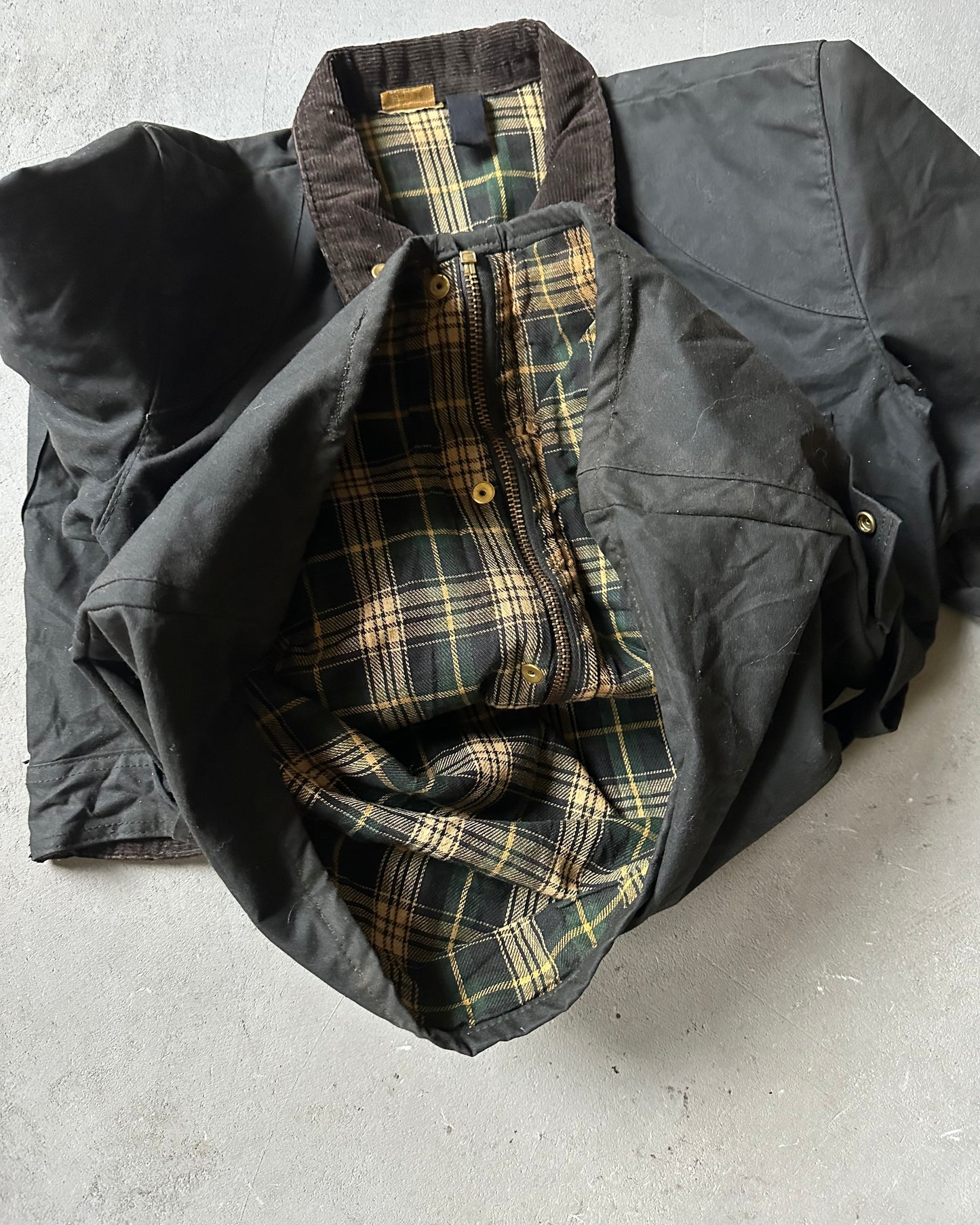 Années 1980 - Manteau ciré noir - XS