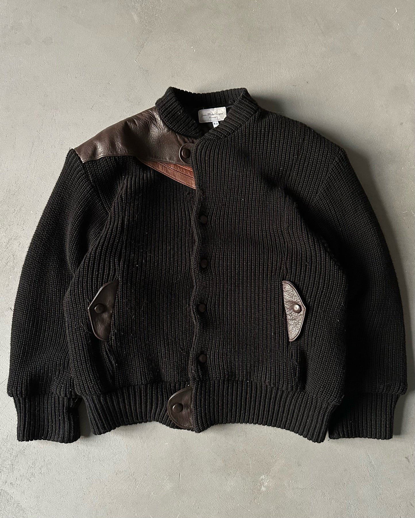 1990s - Black Jean-Michel Cropsal Knit Jacket - M