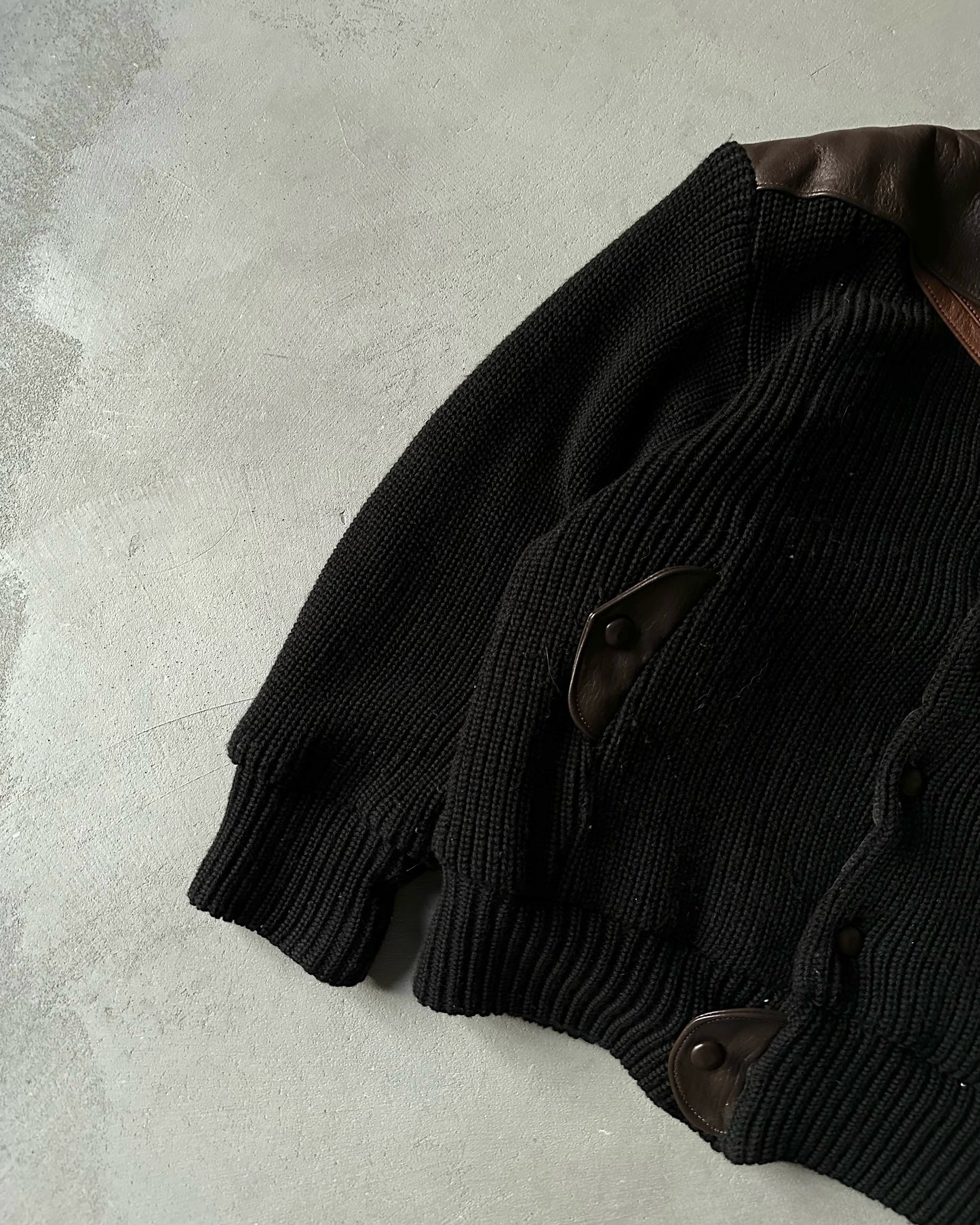 1990s - Black Jean-Michel Cropsal Knit Jacket - M