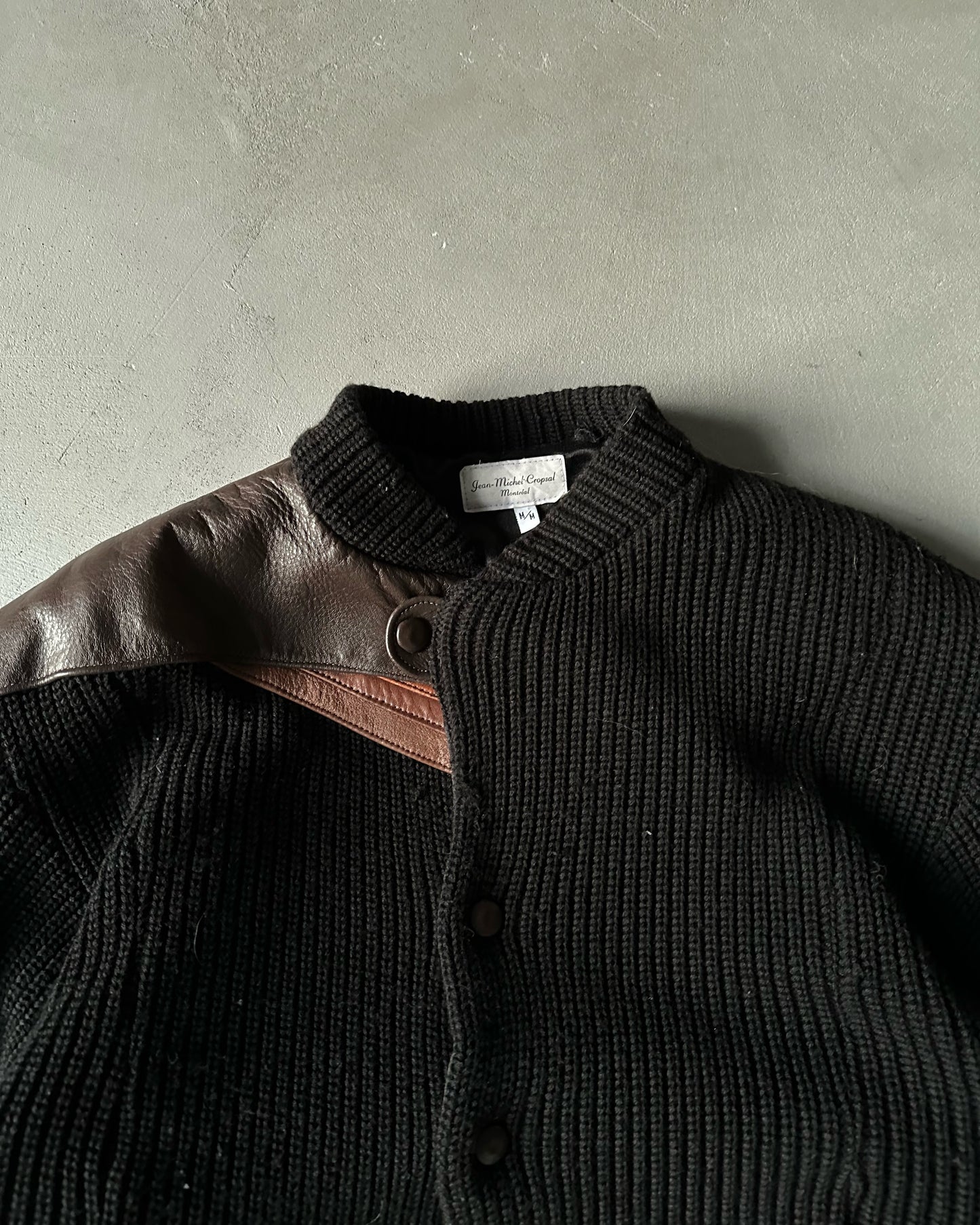 1990s - Black Jean-Michel Cropsal Knit Jacket - M