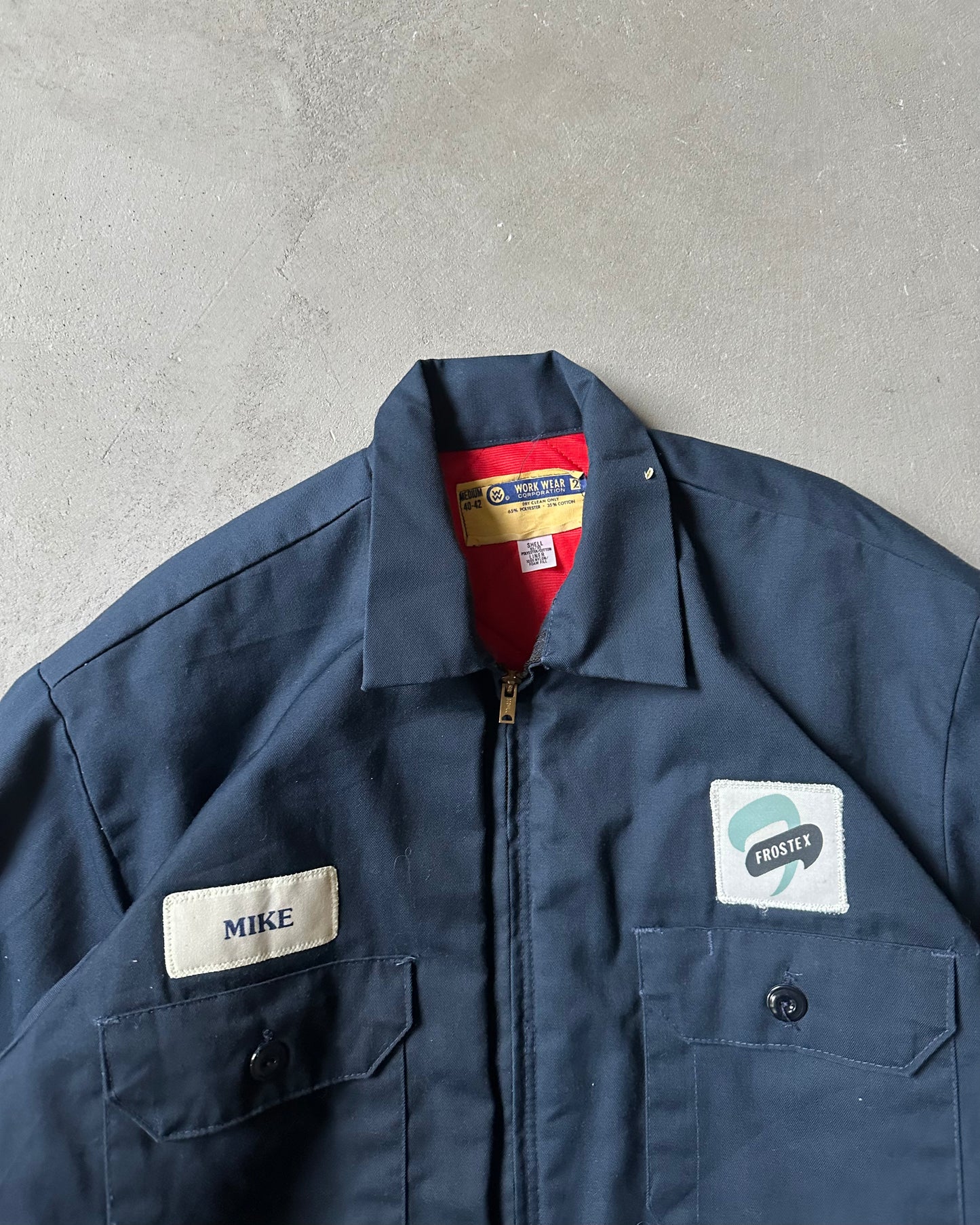 Années 70 - Veste de travail matelassée bleu marine - M