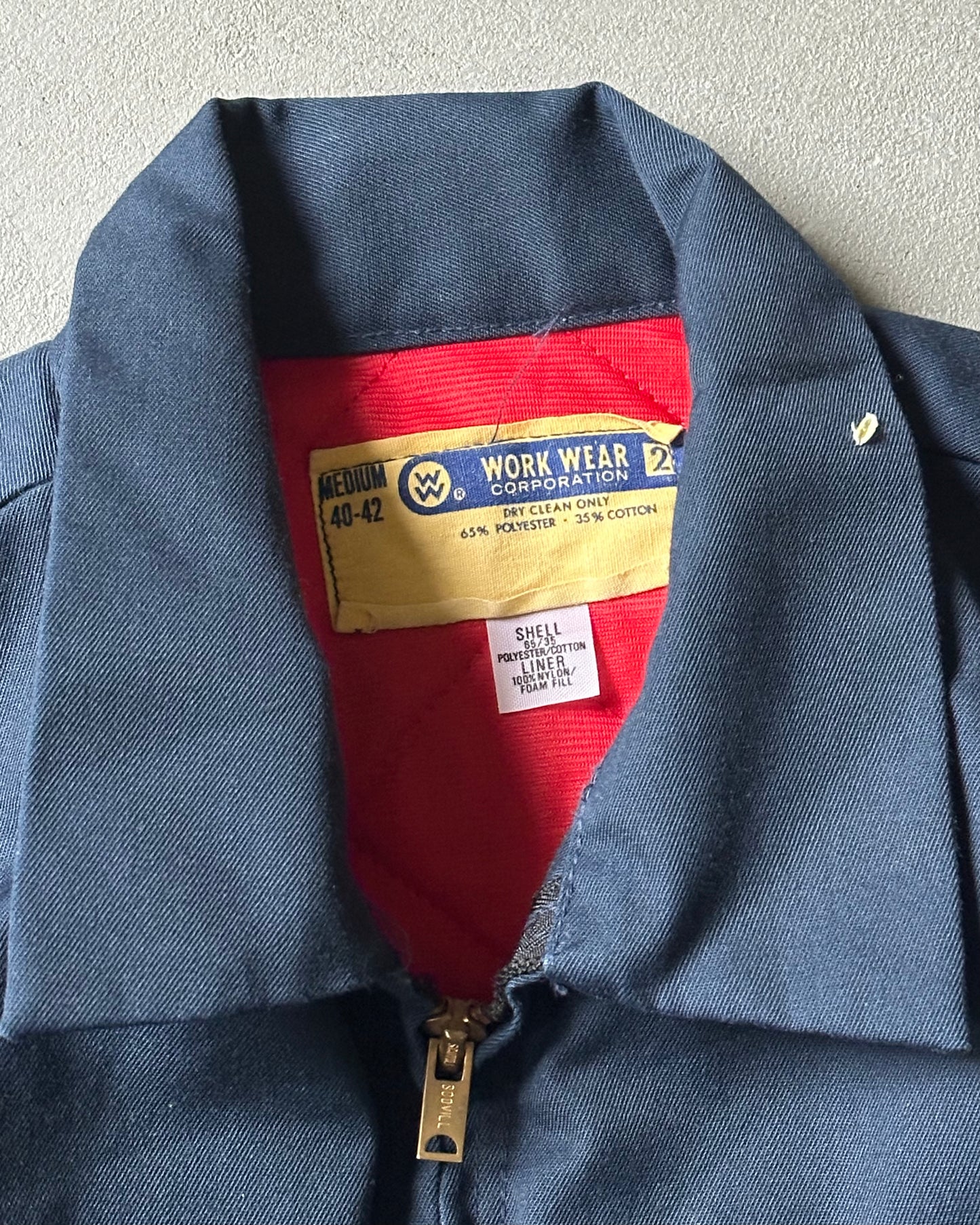 Années 70 - Veste de travail matelassée bleu marine - M