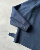 1980s - Navy Polyester Work Jacket - XL