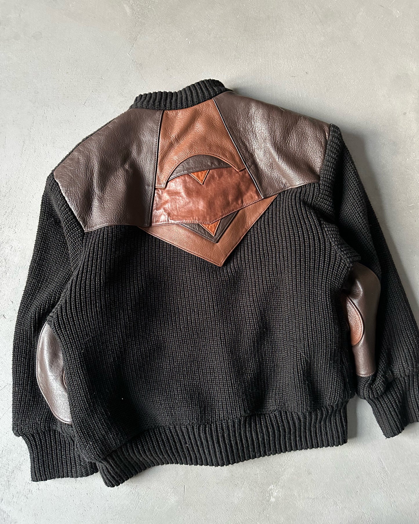 1990s - Black Jean-Michel Cropsal Knit Jacket - M