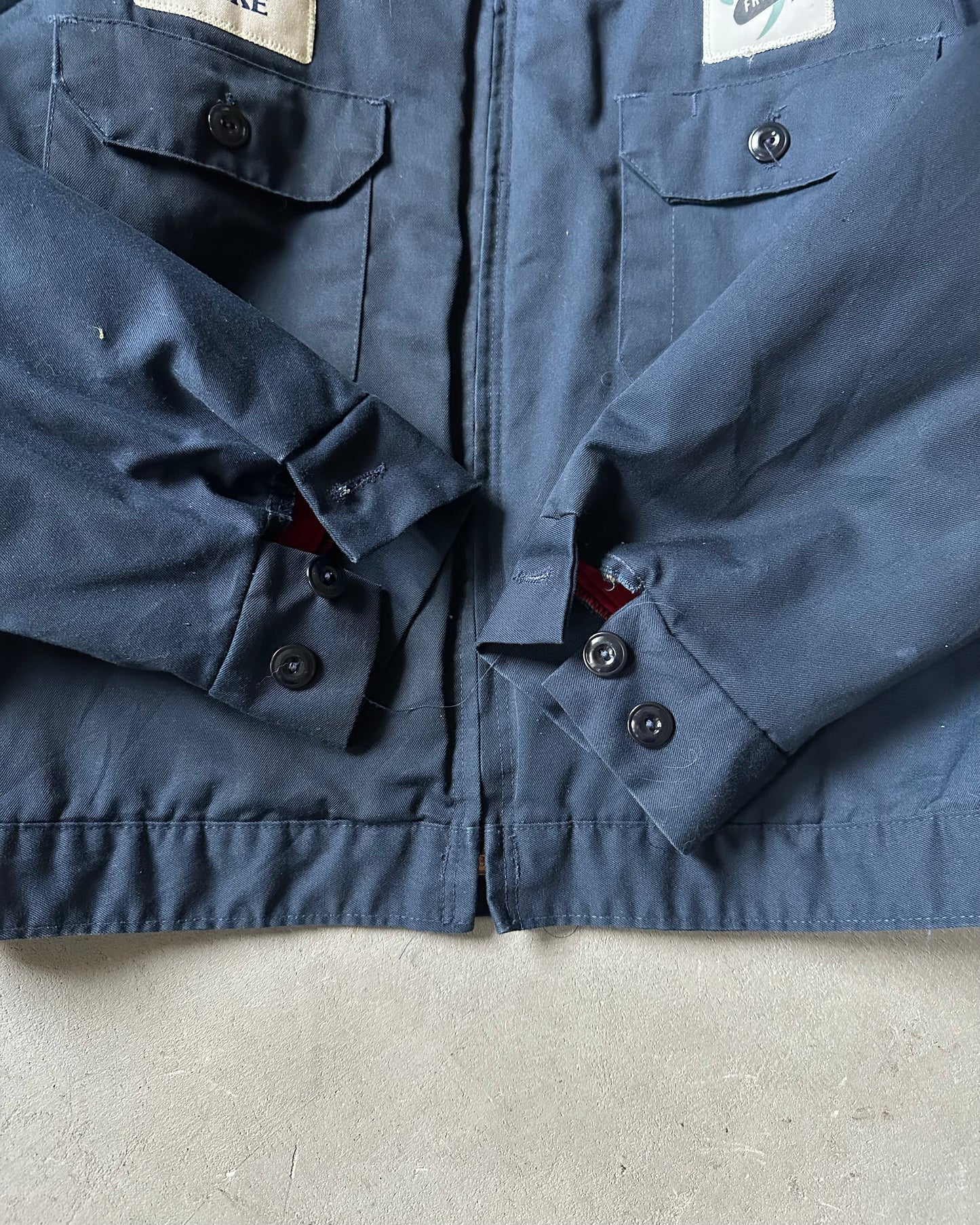 Années 70 - Veste de travail matelassée bleu marine - M