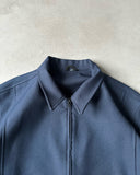 1980s - Navy Polyester Work Jacket - XL