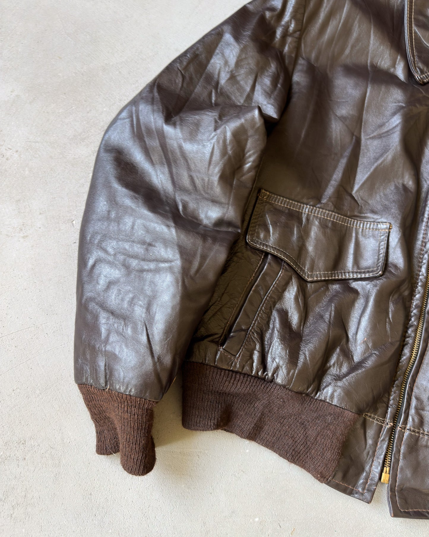 1980s - Dark Brown Reed Leather Jacket - M