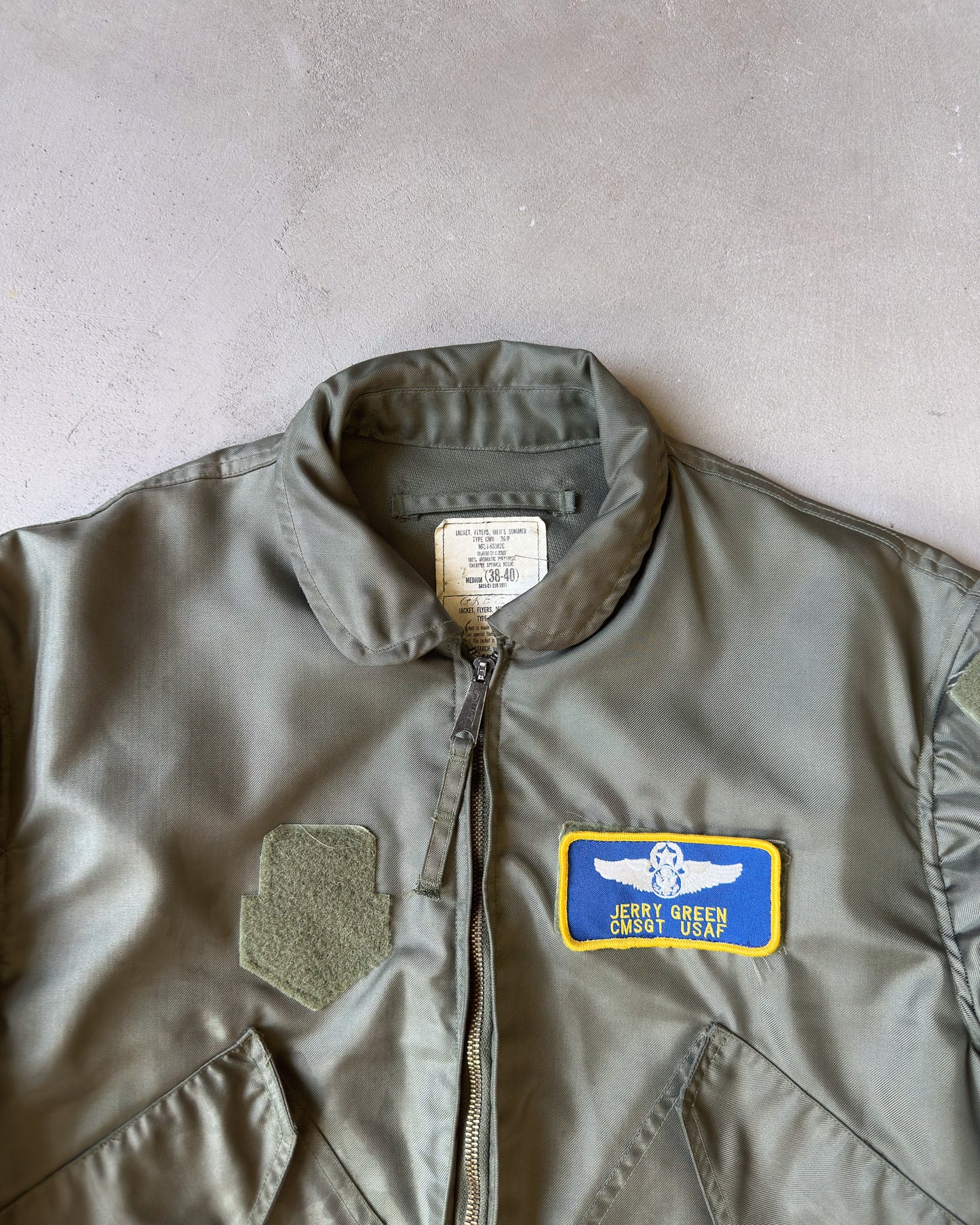 1980s - Green Military CWU Flight Jacket - S/M