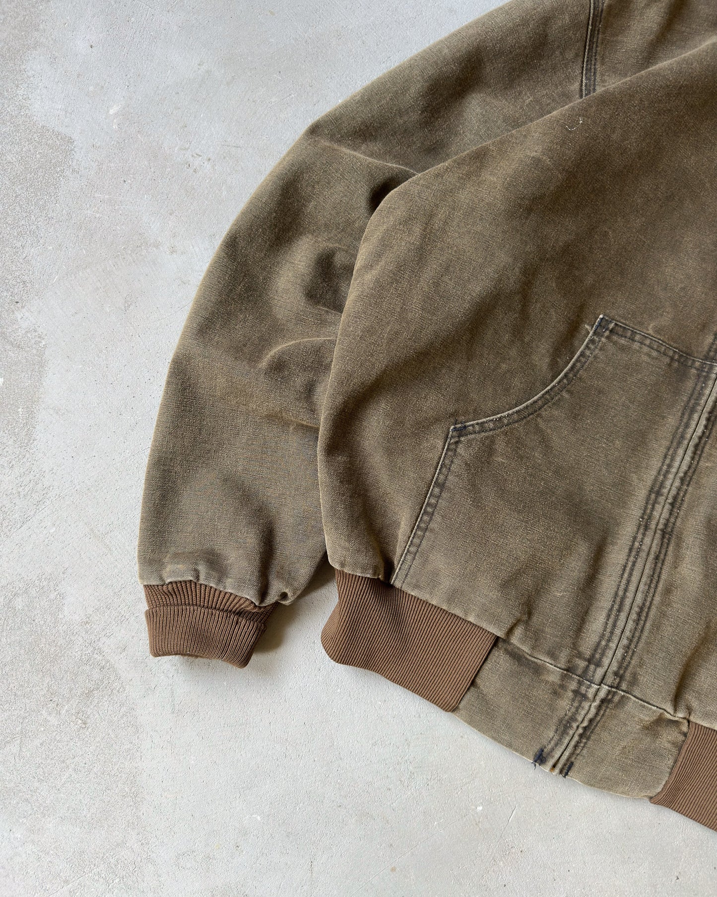 1990s - Faded Brown Carhartt Hooded Jacket - L/XL