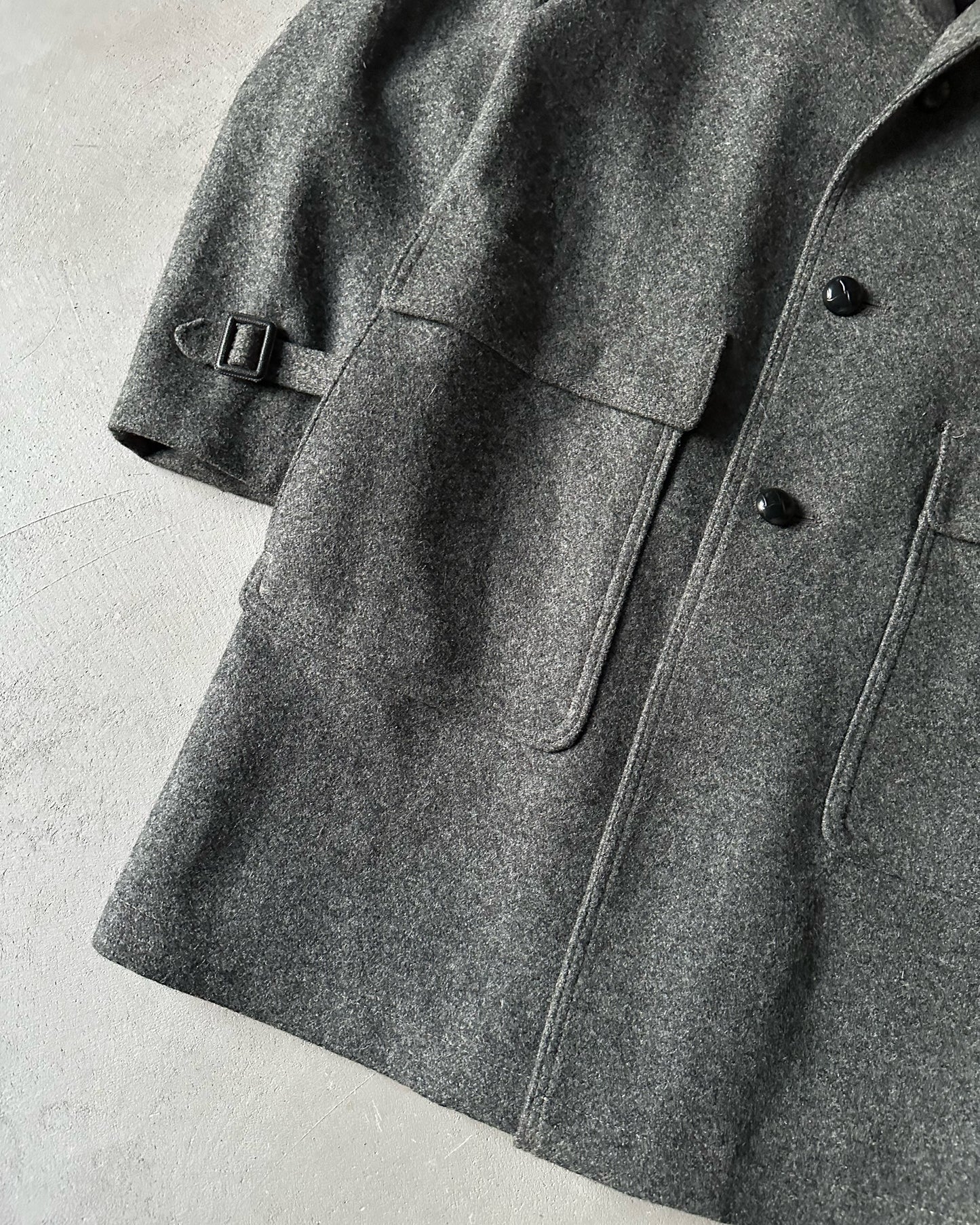 1980s - Charcoal Casualcraft Wool Coat - 38