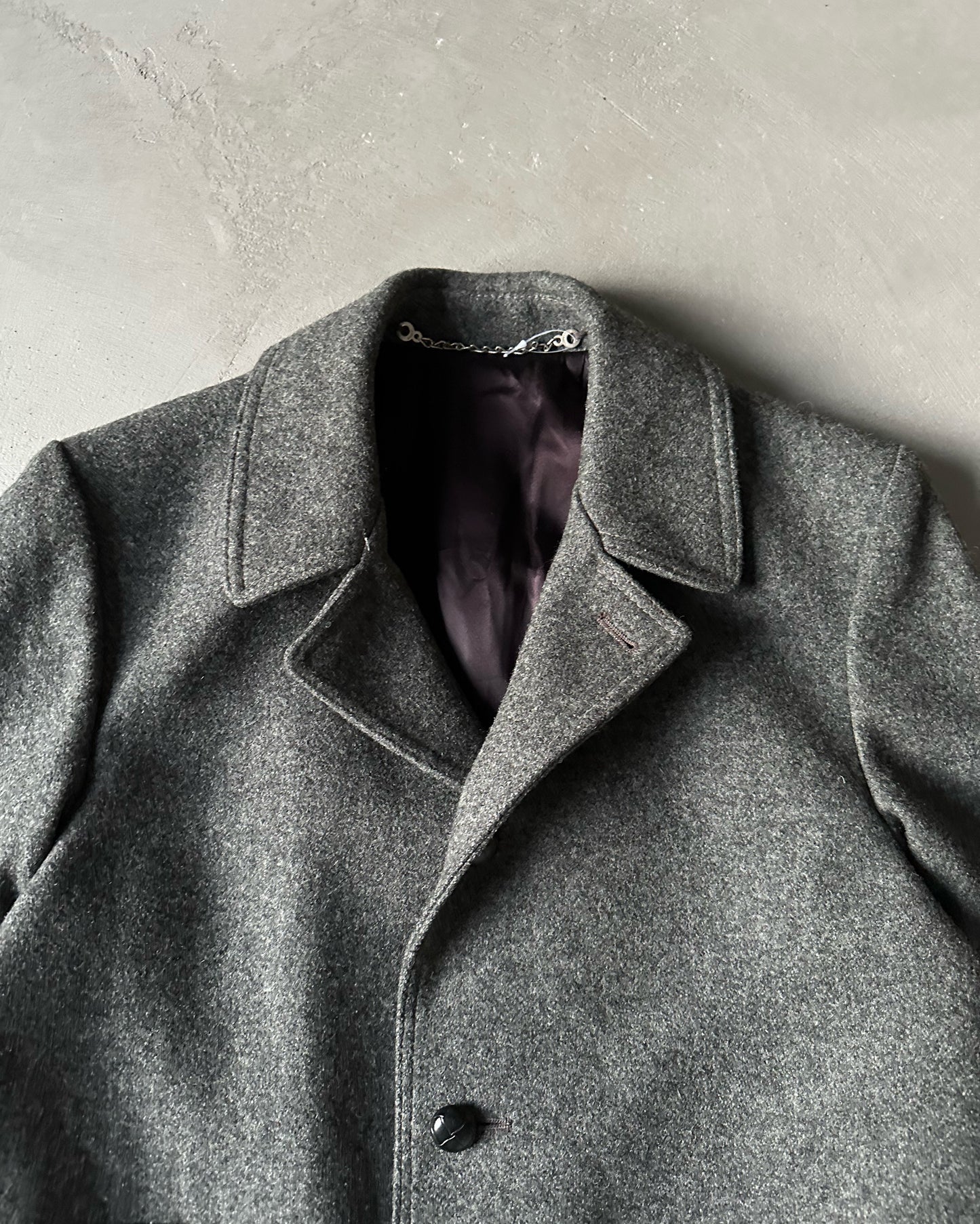 1980s - Charcoal Casualcraft Wool Coat - 38