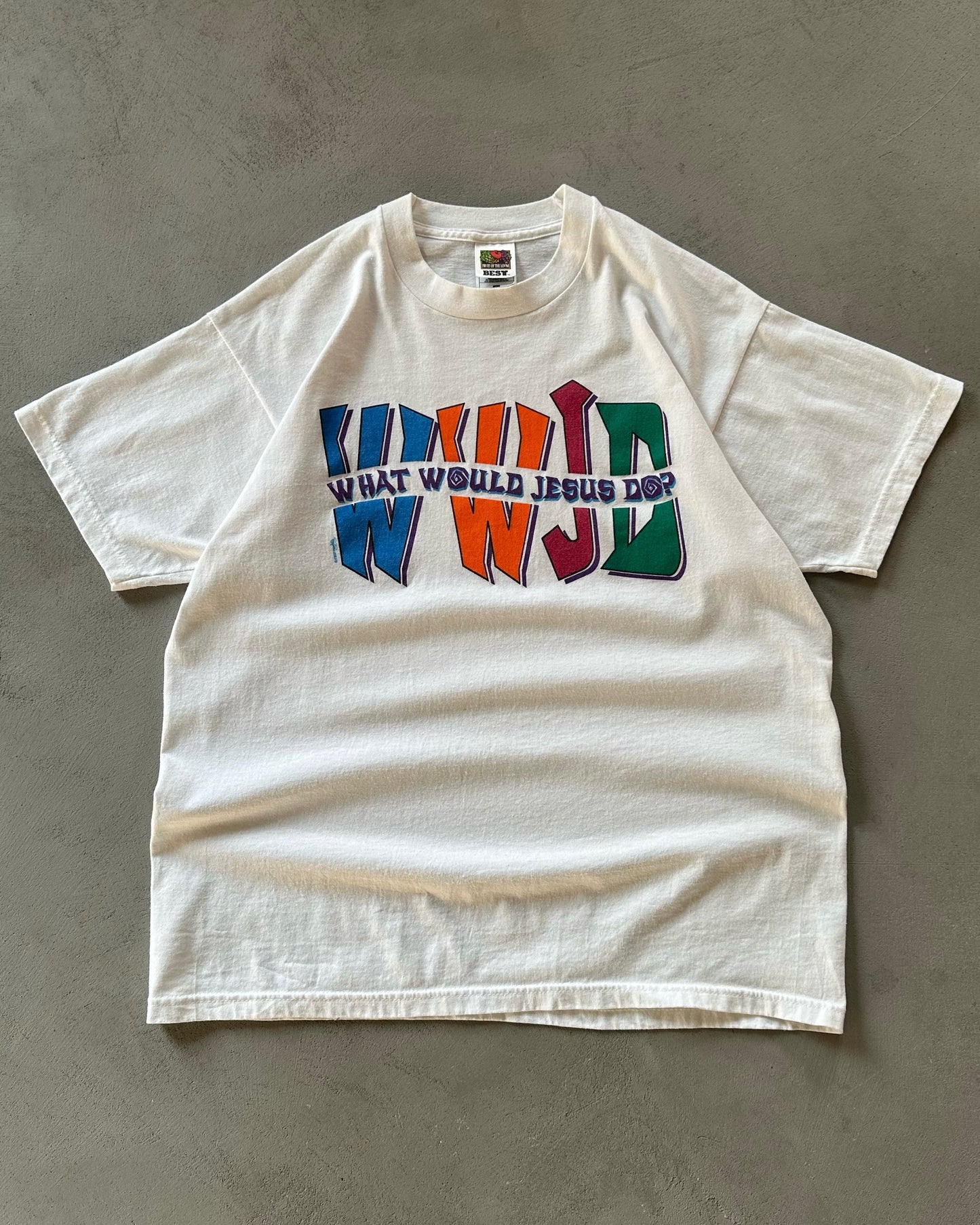 1990s - White "WWJD" T-Shirt - M