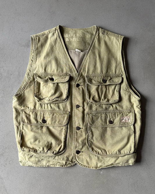 1990s - Sage Green Abercrombie Hunting Vest - M