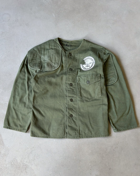 1970s - Green Military Field Overshirt - S