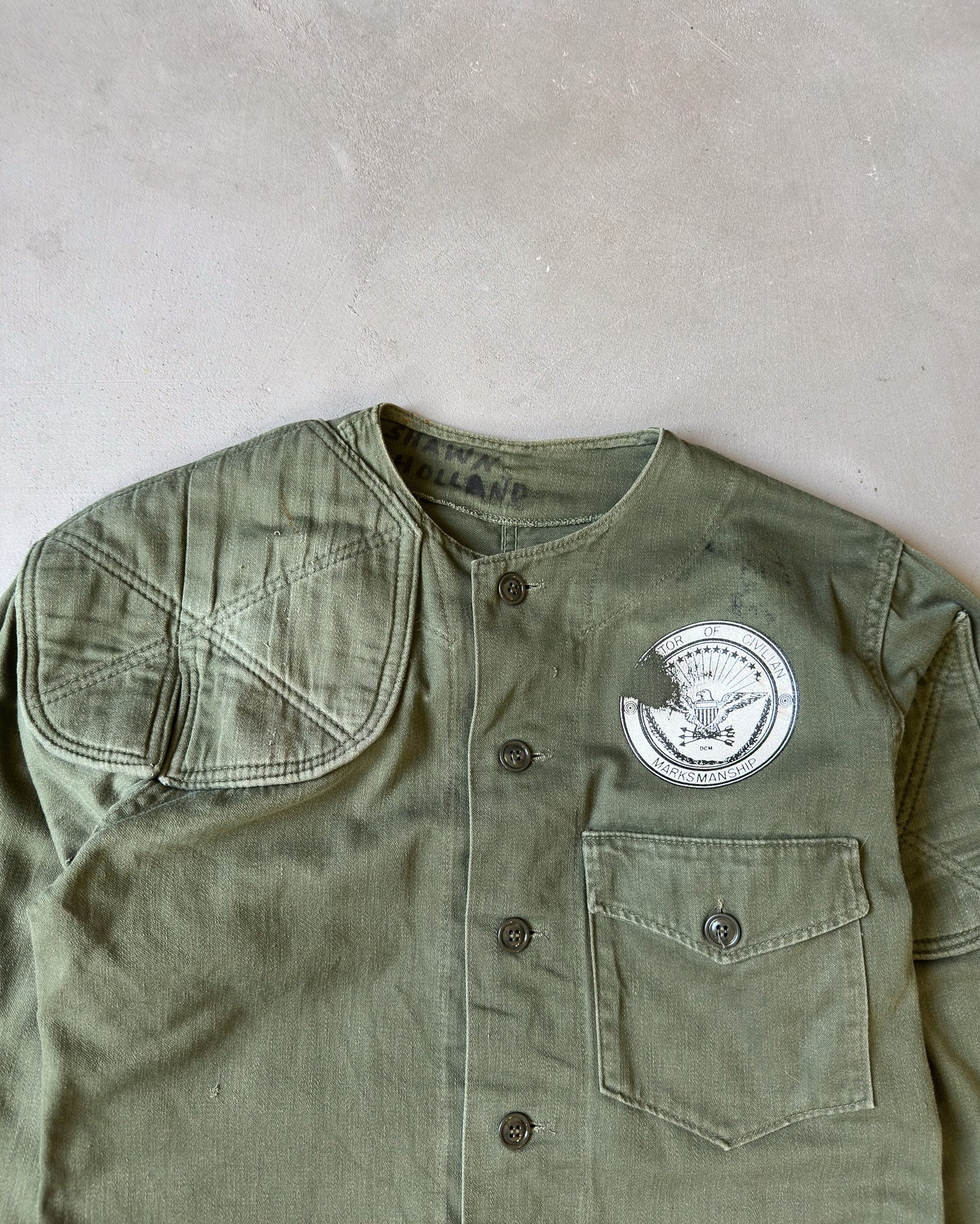 1970s - Green Military Field Overshirt - S
