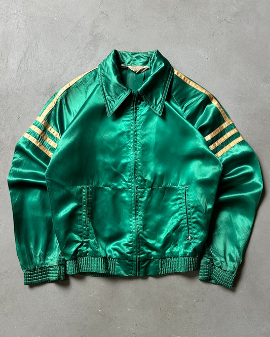 Années 60 - Blouson aviateur en satin vert - XS