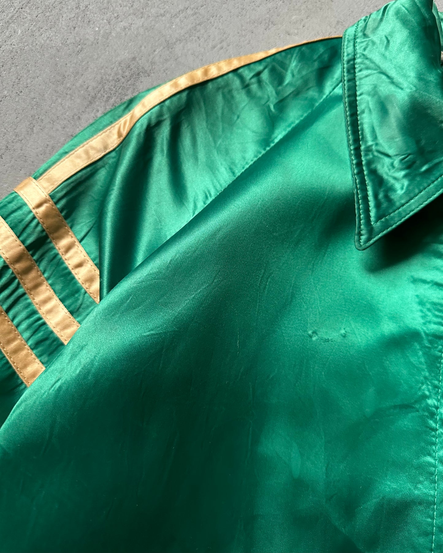 1960s - Green Satin Bomber Jacket - XS