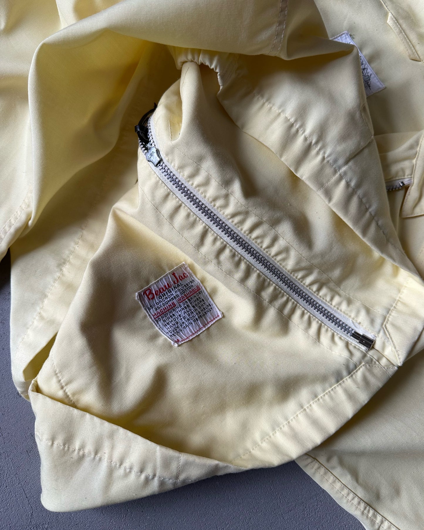 1970s - Light Yellow Beau Jac Women's Harrington Jacket - (W)M